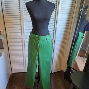 Green Vegan Leather Pants